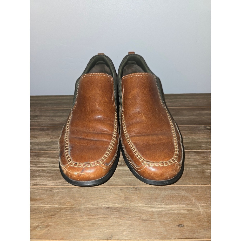 Cole Haan Mens Tan Leather Slip On Loafers Moc Toe Casual Shoes Brown 10.5 M
